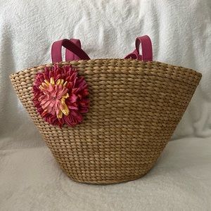 Vintage Straw Purse with Double Handles